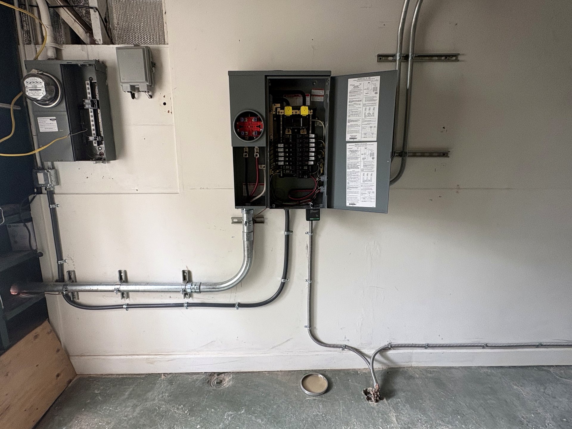 New residential electrical panel installed in a San Jose garage